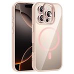 Coverzone iPhone 16 Pro Max ile Uyumlu Z-Etro MagSafe Wireless Şarj Destekli, Güçlü Manyetik Tutucu, Stand Olabilen, Kamera Lens Hediyeli Koruyucu Kılıf Pembe