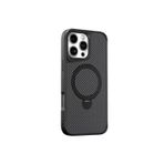 Coverzone İphone 16 Pro Max Uyumlu Kılıf Karbon Fiber Görünümlü Magsafe Uyumlu Stand Olabilen Carbon