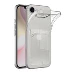 Coverzone iPhone 16E ile Uyumlu Kartlıklı Şeffaf Kamera Koruma Yükseltisi Z-Serta Silikon Anti-Şok Özellikli Köşeleri Airbag Şeffaf Telefon Kılıfı