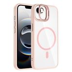 Coverzone iPhone 16E ile Uyumlu Z-Etro MagSafe Wireless Şarj Destekli, Güçlü Manyetik Tutucu, Stand Olabilen, Kamera Lens Hediyeli Koruyucu Kılıf Pembe