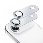 Coverzone iPhone 17 Air ile Uyumlu Kamera Lens Koruyucu Cam, HD Şeffaf Temperli Camera Lens Protector, Çizilmeye Dayanıklı Lens Cover, Metal Görünüm Çerçeveli Kamera Koruma (Gümüş, iPhone 17 Air)