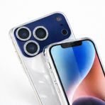 Coverzone İPhone 17 Pro İle Uyumlu Full Kaplayan Yüksek Kalite Özel Üretim Parlak Elmas İşlemeli Taşlı Kamera Lens Koruyucu, Lens Koruma CL-1 Lacivert