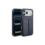 Coverzone İphone 17 Pro Max İle Uyumlu Deri Kartlıklı Sevilla Kartlık Hazneli Şık Telefon Kılıfı-Lacivert