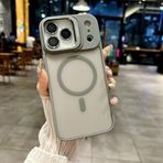 Coverzone iPhone 17 Pro Max uyumlu Kamera Lens Aparatlı Stand Olabilen Magsafe ile uyumlu Kamera Korumalı Şeffaf Full Color Magnetic Wireless Telefon Kılıfı Titanyum