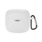 Coverzone JBL Tune Flex 2 ile Uyumlu Kulaklık Kılıfı Kancalı Kılıf Darbeye Dayanıklı Silikon Yumuşak Koruyucu Toz ve Kirden Koruyan JBL Tune Flex2 ile Uyumlu Koruyucu Kapak Beyaz