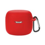 Coverzone JBL Tune Flex 2 ile Uyumlu Kulaklık Kılıfı Kancalı Kılıf Darbeye Dayanıklı Silikon Yumuşak Koruyucu Toz ve Kirden Koruyan JBL Tune Flex2 ile Uyumlu Koruyucu Kapak Kırmızı