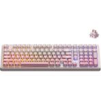 CoverZone Kablolu Mekanik Oyun Klavyesi 8000Hz-Rapid Trigger-Dks-Tkl | Ajazz AK980 Max He - Açık Pembe