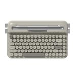 Coverzone Kablosuz Bluetooth & 2.4G Çift Modlu Retro Daktilo Tasarımlı Klavye – Yuvarlak Tuşlu, Tablet & Telefon Standlı, Ergonomik, Taşınabilir, Pille Çalışan, Sessiz ve Konforlu AJAZZ AF84 Gri