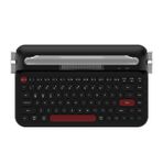 Coverzone Kablosuz Bluetooth & 2.4G Çift Modlu Retro Daktilo Tasarımlı Klavye – Yuvarlak Tuşlu, Tablet & Telefon Standlı, Ergonomik, Taşınabilir, Pille Çalışan, Sessiz ve Konforlu AJAZZ AF84 Siyah