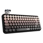 Coverzone Kablosuz Bluetooth Retro Sessiz Klavye – Yuvarlak Tuşlu, Kedi Süs Aksesuarı, 84 Tuşlu, Taşınabilir, Akıllı Uyku Modu, Ergonomik Tasarım, Tablet Telefon Uyumlu, AJAZZ AJ308i Kahverengi
