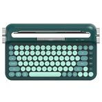 Coverzone Kablosuz Bluetooth ve 2.4G Çift Modlu Retro Daktilo Tasarımlı Klavye – Yuvarlak Tuşlu, Tablet & Telefon Standlı, Ergonomik, Pille Çalışan, Sessiz ve Konforlu AJAZZ AF84 (AF84 - Yeşil)