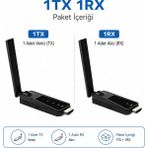 Coverzone Kablosuz HDMI Verici ve Alıcı Seti TX RX 1080P 60Hz Wireless Görüntü Aktarıcı Plug & Play HDMI Transmitter Receiver Kit TV Monitör Projektör Sunum ve Toplantı Kullanımı İçin (1TX 1RX) ZR1286