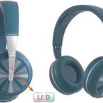 Coverzone Kablosuz Kulaklık Renkli Desenli Aux Kablo TF Kart Desteği Konforlu Kaliteli Müzik Colorful Light (MAVİ-GÜMÜŞ)