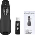 Coverzone Kablosuz Lazer Sunum Kumandası USB Alıcılı 2,4 GHz Powerpoint Sunumu Ppt Flip Pen Pointer Clicker Presenter Dahili Alıcı Kırmızı Işık Uzaktan Kumanda