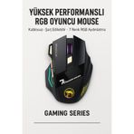 Coverzone Kablosuz RGB Oyuncu Mouse – 3200 DPI, Şarjlı, Ergonomik 2.4GHz Wireless Gaming Mouse | GW-X7