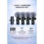 Coverzone Kablosuz Yaka Mikrofonu 4 Mikrofon Seti Gürültü Azaltmalı Lavalier Telefon Uyumlu T90