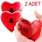 CoverZone Kalp Şeklinde 2 Adet El Isıtıcısı Sihirli Jel Isıtıcı Torba Kalpli Cep Sobası