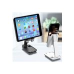 CoverZone Katlanabilir Closed Box Masaüstü Cep Telefonu Tablet Standı Kaymaz Silikon Beyaz