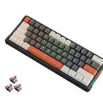 coverzone Leaven K610 Mini Kablolu Mekanik RGB Işıklı Klavye 61 Tuşlu Kırmızı Switch Kompak ve Şık Tasarım İngilizce Q Klavye 10cm x 29cm (Kahverengi - Beyaz)
