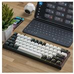 coverzone Leaven K620 Type-C Kablolu Klavye Led RGB 61 Tuşlu RGB Mekanik Oyuncu Işıklı Klavye Ergonomik Tasarım Bilgisayar PC için Gaming Keyboard Siyah-Beyaz Renk Kırmızı Switch