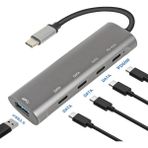 Coverzone Macbook Şarj Uyumlu Type-C Şarj Destekli 60W Pd Tüm Bilgisayarlar İçin Şarj Uyumlu 5 in 1 Hub Dönüştürücü Çevirici Çoklayıcı USB Typec Girişli C268