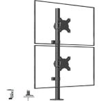 Coverzone Masa Üstü Çift Monitör Standı, 15" - 33" Uyumlu, VESA Uyumlu Monitör Tutucu, 8kg Kapasite, Ayarlanabilir Yükseklik ve Eğim, Kablo Yönetimi, Masa Kenarına veya Delikten Montaj Seçeneği | Z002