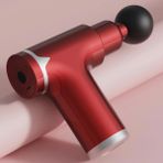 Coverzone Masaj Aleti Motorlu 20W Derin Doku Kas Masaj Tabancası 6 Kademeli Masajı Type-C Hızlı Şarj Girişli 4 Farklı Masaj Başlıklı F830 - Kırmızı