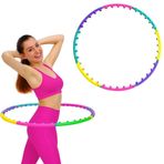 Coverzone Masaj Başlıklı Hula Hoop – 7 Parça Sök-Tak Spor Çemberi, Bel ve Karın Zayıflama Egzersiz Halkası, Renkli Köpük Kaplama Fitness Hoop, Kadın-Erkek İçin Ev Tipi Spor Aleti | JS-6021
