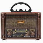 Coverzone Meier Retro Radyo Taşınabilir Bluetooth Speaker Ve Hoparlör Klasik Antika Tarzı İç ve Dış Mekan Multiband USB Girişli Dekoratif Klasik Radyo 13cm x 21cm M-1932BT (Koyu Kahverengi)