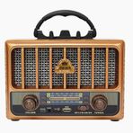 Coverzone Meier Retro Radyo Taşınabilir Bluetooth Speaker Ve Hoparlör Klasik Antika Tarzı İç ve Dış Mekan Multiband USB Girişli Dekoratif Klasik Radyo 14cm x 21cm M-1933BT (Açık Kahverengi)