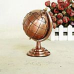 Coverzone Metal Dünya Küresi Retro Dekoratif Hediyelik Masa Ve Ev Süsü 14 cm x 6.5 cm (Rose)