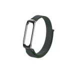 CoverZone Mi Band 4 Uyumlu Hasır Örme Metal Çerçeve Haki Kayış Kordon