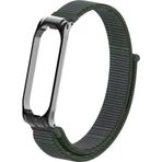 CoverZone Mi Band 4 Uyumlu Hasır Örme Metal Çerçeve Haki Kayış Kordon