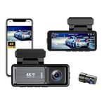 Coverzone MINI Çift Lensli WiFi GPS Dash Kamera - 4K Ön Kamera & 1080P Arka Kamera, Gece Görüşü, Park Modu, Geniş Açılı Lens, Döngüsel Kayıt, 128GB SD Kart Desteği (Dahil değildir) M6