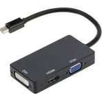 Coverzone Mini Displayport To HDMI Dvi Vga Kablo Çevirici Dönüştürücü Thunderbolt Mini DP to HDMI Dvi Vga Adaptör