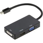 Coverzone Mini Displayport To HDMI Dvi Vga Kablo Çevirici Dönüştürücü Thunderbolt Mini DP to HDMI Dvi Vga Adaptör
