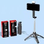 Coverzone Mini Dört Ayaklı Selfie Çubuğu Tripod Telefon Tutucu Kablosuz Bluetooth Kumandalı 85 cm Uzayan 15 cm Katlanan Stabil Masaüstü Seyahat Fotoğraf Video Çekim Aparatı | NP-L8S
