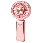 Coverzone Mini El Fanı | 3 Hız Modu, 90° Ayarlanabilir, Boyun Askılı, 15 cm Kompakt Taşınabilir Fan, USB Şarjlı, Seyahat, Ofis ve Günlük, Serinletici Etki, YM88265 (Pembe)