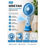 Coverzone Mini Fan Vantilatör Şarjlı Su Buharlı Taşınabilir Masa Fanı Buharlı Serinletme, Ev Ofis Kamp Seyahat El Tipi Sulu Fan Telefon Tutucu Özellikli Masaüstü Ofis Için Vantilatör K25