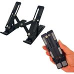 coverzone Mini Metal Stand Katlanabilir Çantada Taşınabilir Folding Alüminyum 8 Kademeli Telefon ve Tablet Standı 13 cm Mini Dizayn | RT008 Siyah