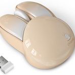 Coverzone Mofii Wireless Mouse Renkli Tavşan Tasarım Kablosuz Sessiz Bilgisayar Notebook Laptop için Fare USB Nano Receiver Mouse Tak Çalıştır 9.2cm x 6cm (Kahverengi)