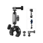 Coverzone Motosiklet ve Bisiklet İçin Kamera Montaj Kelepçesi GoPro Hero DJI Insta360 1/4 Vida Çift Top Başlık