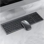 Coverzone Onezero Kablosuz Türkçe Klavye Mouse Set Şarjlı Klavye Mouse 2.4g USB Dongle Klavye ve Bluetooth Bağlantılı Mouse Ergonomik Tasarım Kablosuz Klavye ve Mouse Titanyum Renk ZR609