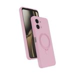Coverzone Oppo A6 Pro ile uyumlu Kılıf MagSafe ile uyumlu Z-Samara Kapak Wireless Şarj Özellikli Stand Olabilen Oppo A6 Pro kilif Pembe