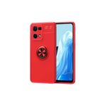 Coverzone Oppo Reno 7 4g Ile Uyumlu Kılıf Ravel Yüzük Tutuculu Standlı Silikon Kırmızı