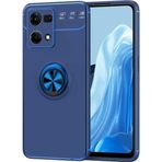Coverzone Oppo Reno 7 4g Ile Uyumlu Kılıf Ravel Yüzük Tutuculu Standlı Silikon Mavi