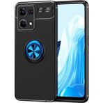 Coverzone Oppo Reno 7 4g Ile Uyumlu Kılıf Ravel Yüzük Tutuculu Standlı Silikon Siyah-mavi