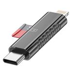 Coverzone OTG Lightning + USB-C Girişli SD/TF (microSD) Kart Okuyucu, USB Bellek Klavye Mouse Destekli Tak Çalıştır Telefon Tablet Veri Aktarım Adaptörü, Metal Gövde | RXY-118