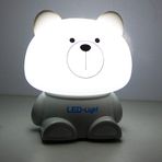 coverzone Oturan Sevimli Panda Silikon 5 Mod USB şarjlı 15 cm Dokunmatik Gece Lambası Gri