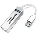 Coverzone Pc Usb Çoklayıcı 3.0 Hub Usb to Usb 5in1 Port Hızlı Aktarım 5Gbps Usb Hafıza Kart Okuyucu PC Bilgisayarlar A803
